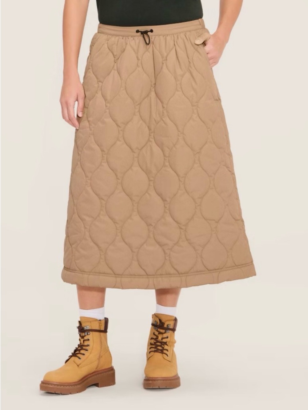 Woolrich x target Quilted Maxi Skirt in Tan